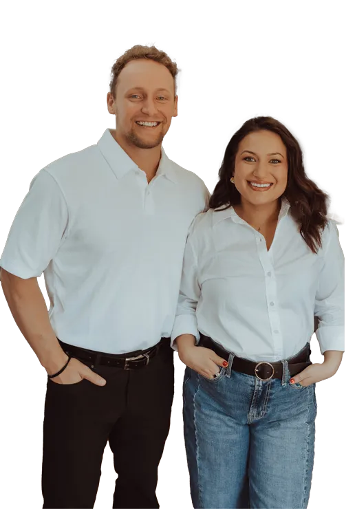 doctors Tanner Mazour and Sierra Marquez-Mazour with a Transparent background